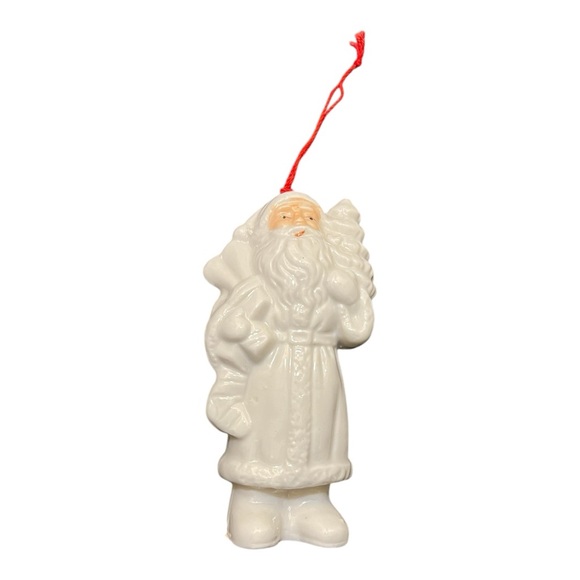 Vintage White Porcelain Father Christmas St. Nickolas Ornament - Picture 1 of 4